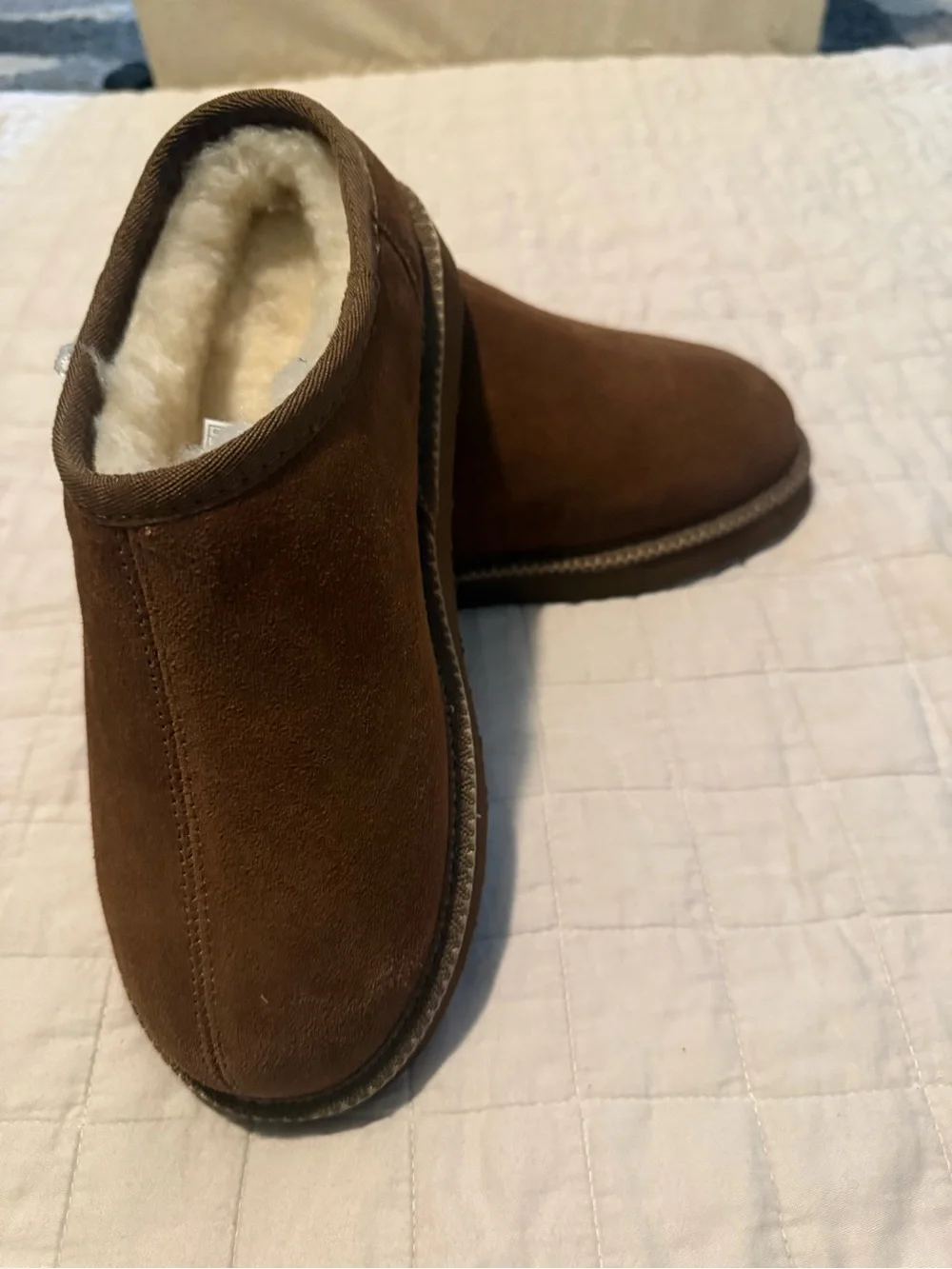 BearPaw Kids Chestnut Brown Slip-On Faux Shearling Slippers